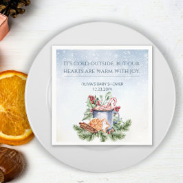 Gemütliche Winter Hot Cocoa Snowly Babydusche Serviette