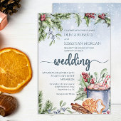 Gemütliche Winter Hot Cocoa Snowly Wedding Einladung