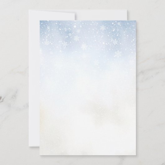 Gemütliche Winter Hot Cocoa Snowly Wedding Einladung (Rückseite)