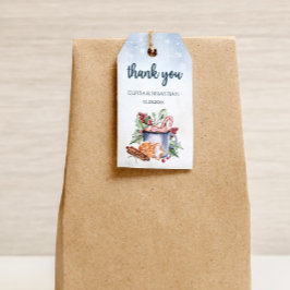 Gemütliche Winter Hot Cocoa Snowly Wedding Geschenkanhänger