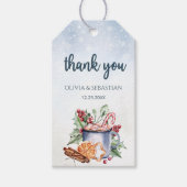 Gemütliche Winter Hot Cocoa Snowly Wedding Geschenkanhänger (Vorderseite)