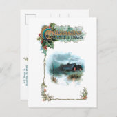 Gemütliche Winter-Hütte und Verzierte Weihnachtsgr Postkarte (Vorne/Hinten)