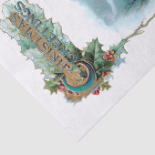 Gemütliche Winter-Hütte und Verzierte Weihnachtsgr Seidenpapier (Ausschnitt)