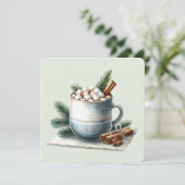 Gemütliche Winter-Kakao-Marshmallow-Szene (Stehend Vorderseite)