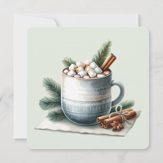 Gemütliche Winter-Kakao-Marshmallow-Szene (Vorderseite)