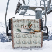 Gemütliche Winter-Kakao-Marshmallow-Szene Decke