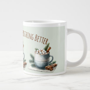 Gemütliche Winter-Kakao-Marshmallow-Szene Jumbo-Tasse