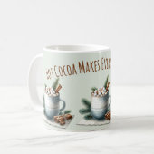Gemütliche Winter-Kakao-Marshmallow-Szene Kaffeetasse (Vorderseite Links)