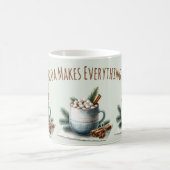 Gemütliche Winter-Kakao-Marshmallow-Szene Kaffeetasse (Mittel)