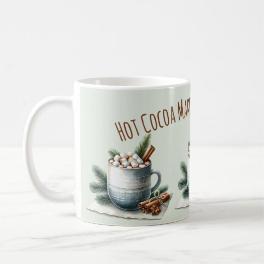 Gemütliche Winter-Kakao-Marshmallow-Szene Kaffeetasse (Links)