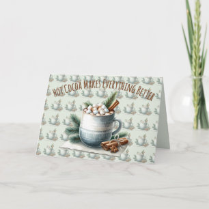 Gemütliche Winter-Kakao-Marshmallow-Szene Karte
