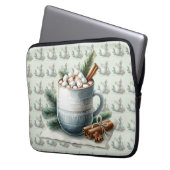 Gemütliche Winter-Kakao-Marshmallow-Szene Laptopschutzhülle (Vorderseite Links)