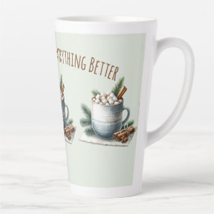 Gemütliche Winter-Kakao-Marshmallow-Szene Milchtasse