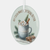 Gemütliche Winter-Kakao-Marshmallow-Szene Ornament Aus Glas (Vorderseite links)