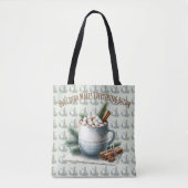 Gemütliche Winter-Kakao-Marshmallow-Szene Tasche (Vorderseite)