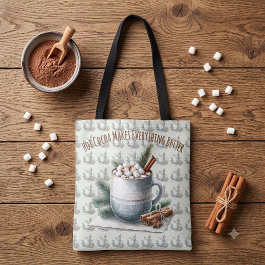 Gemütliche Winter-Kakao-Marshmallow-Szene Tasche