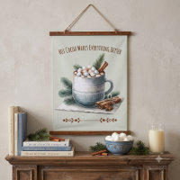 Gemütliche Winter-Kakao-Marshmallow-Szene
