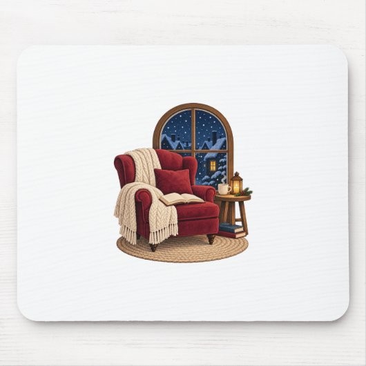 Gemütliche Winter-Leseecke Mousepad (Vorne)
