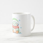 Gemütliche Winter-Schildkröte mit Schal Kawaii-Des Kaffeetasse (VorderseiteRechts)