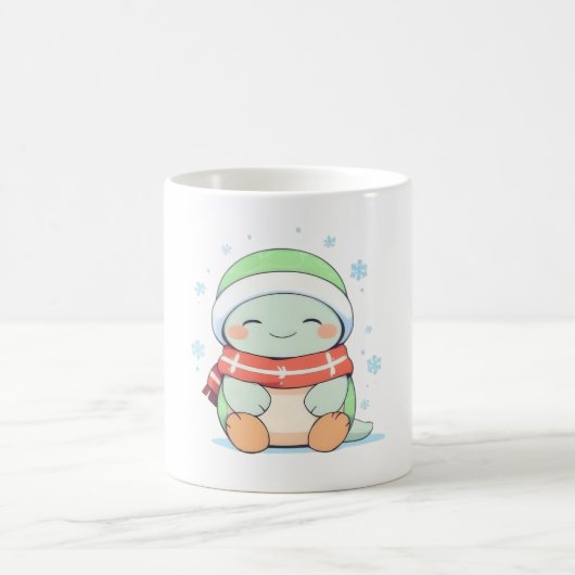 Gemütliche Winter-Schildkröte mit Schal Kawaii-Des Kaffeetasse (Mittel)