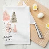 Gemütliche Winter Vibes Pastel Boho Tree Weihnacht Geschirrtuch (Viertel Falte)