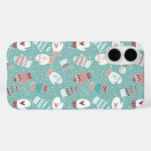 Gemütliche Winter Weihnachten Mittens Muster in Mi Case-Mate iPhone Hülle (Rückseite (Horizontal))