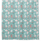 Gemütliche Winter Weihnachten Mittens Muster in Mi Duschvorhang (Vorderseite)