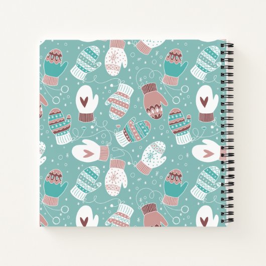 Gemütliche Winter Weihnachten Mittens Muster in Mi Notizblock (Rückseite)