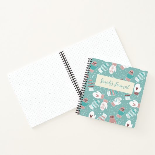 Gemütliche Winter Weihnachten Mittens Muster in Mi Notizblock (Innenseite)