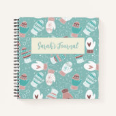 Gemütliche Winter Weihnachten Mittens Muster in Mi Notizblock (Vorderseite)