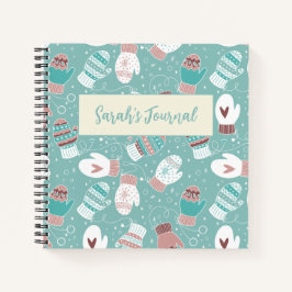 Gemütliche Winter Weihnachten Mittens Muster in Mi Notizblock