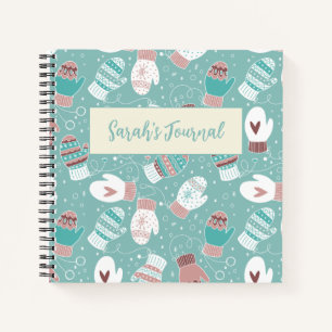 Gemütliche Winter Weihnachten Mittens Muster in Mi Notizblock