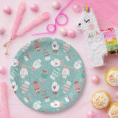 Gemütliche Winter Weihnachten Mittens Muster in Mi Pappteller (Party)