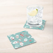 Gemütliche Winter Weihnachten Mittens Muster in Mi Rechteckiger Pappuntersetzer (Vor Ort)