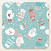 Gemütliche Winter Weihnachten Mittens Muster in Mi Rechteckiger Pappuntersetzer (Vorderseite)