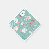 Gemütliche Winter Weihnachten Mittens Muster in Mi Serviette (Ecke)