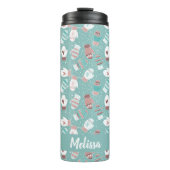 Gemütliche Winter Weihnachten Mittens Muster in Mi Thermosbecher (Vorderseite)