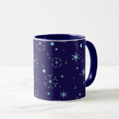 Gemütliche Winter Weihnachten Schneeflocken Mitter Tasse (VorderseiteRechts)