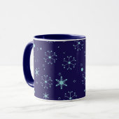 Gemütliche Winter Weihnachten Schneeflocken Mitter Tasse (Vorderseite Links)