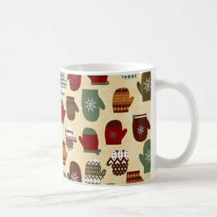 Gemütliche Winter-Weihnachtsfeiertags-Handschuhe Kaffeetasse
