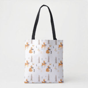 Gemütliche Winter Woodland Tiere Folk Weihnachten Tasche