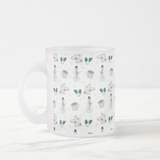 Gemütliche Winter-Wunderland-Frostmug Mattglastasse (Links)