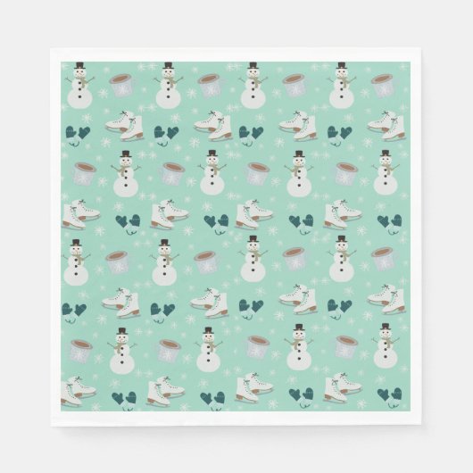 Gemütliche Winter-Wunderland-Partyservietten Serviette (Vorderseite)
