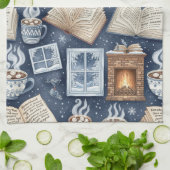 Gemütliche Winterabende – Heiße Schokolade, Bücher Geschirrtuch (Gefaltet)