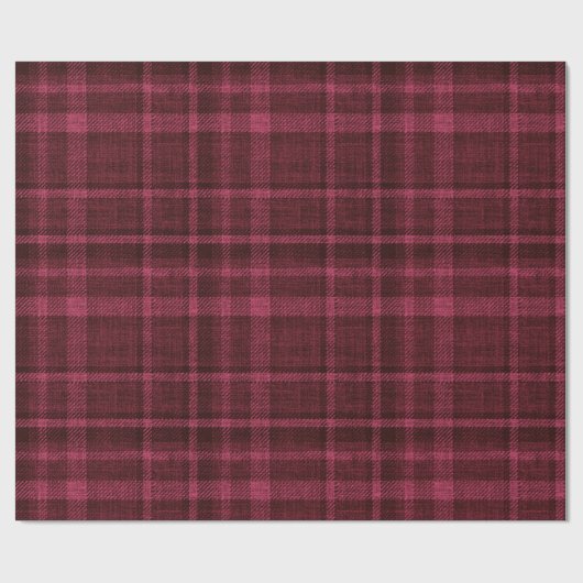 gemütliche Winterbeere rot-schwarz karierte Weihna Geschenkpapier (Flach)