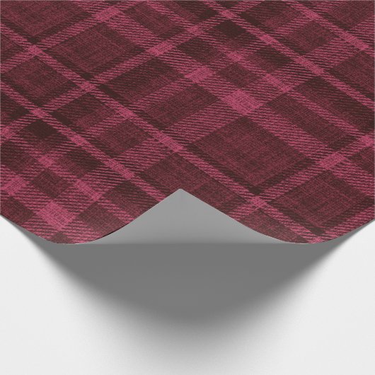 gemütliche Winterbeere rot-schwarz karierte Weihna Geschenkpapier (Ecke)