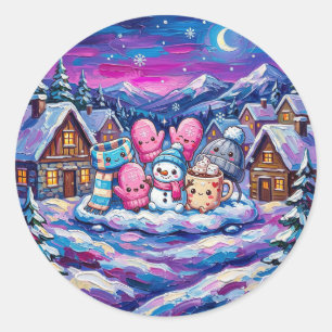 Gemütliche Winterfreunde Aufkleber
