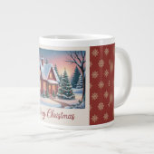 Gemütliche Winterhütte Jumbo-Tasse (Vorderseite Rechts)