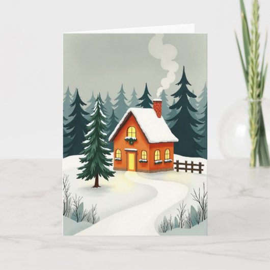 Gemütliche Winterhütte Karte (Vorderseite)