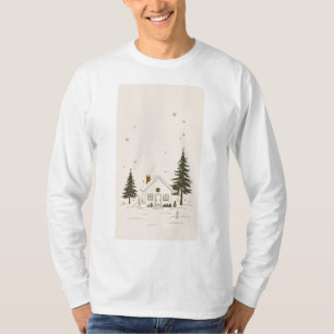 Gemütliche Winterhütte Langschläfer T - Shirt